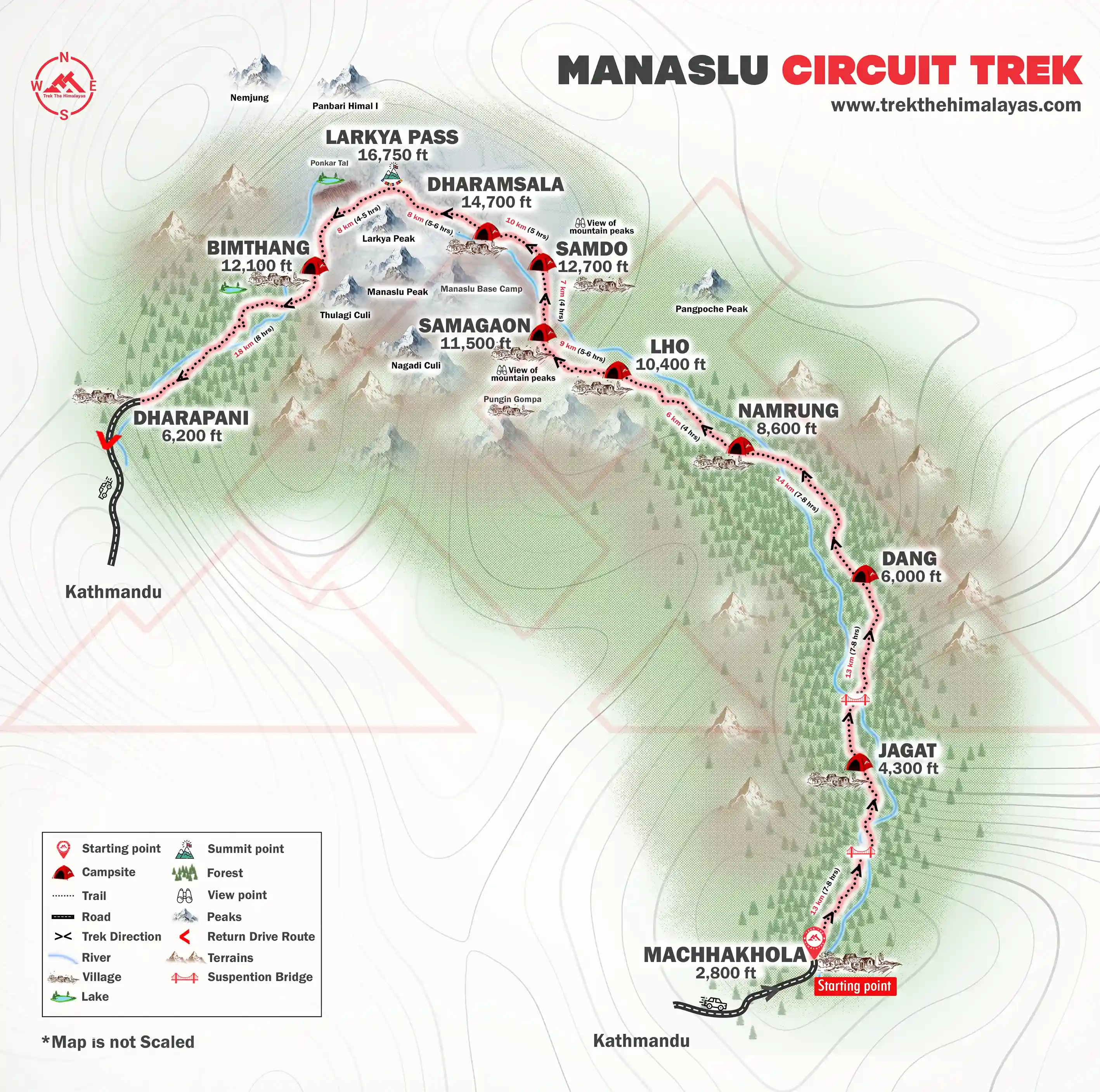 Manaslu Circuit Trek Maps